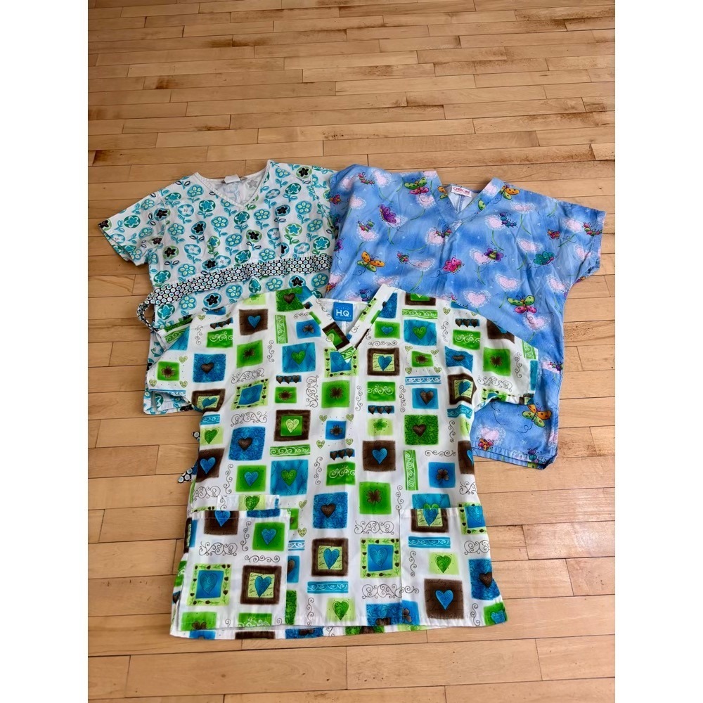 Scrub HQ Cherokee Comfy Cotton Lot of Scrub Tops S Medical Dental Nurse Vet Tech